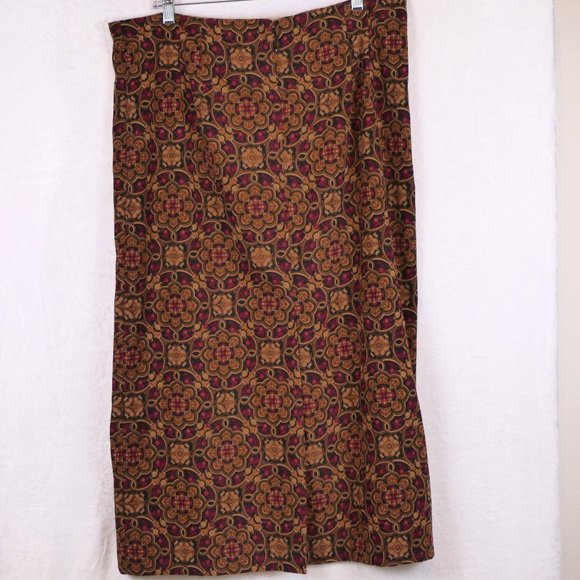 Christopher & Banks Women's Size 16 Elegant Print Stretch Skirt - Picture 4 of 7